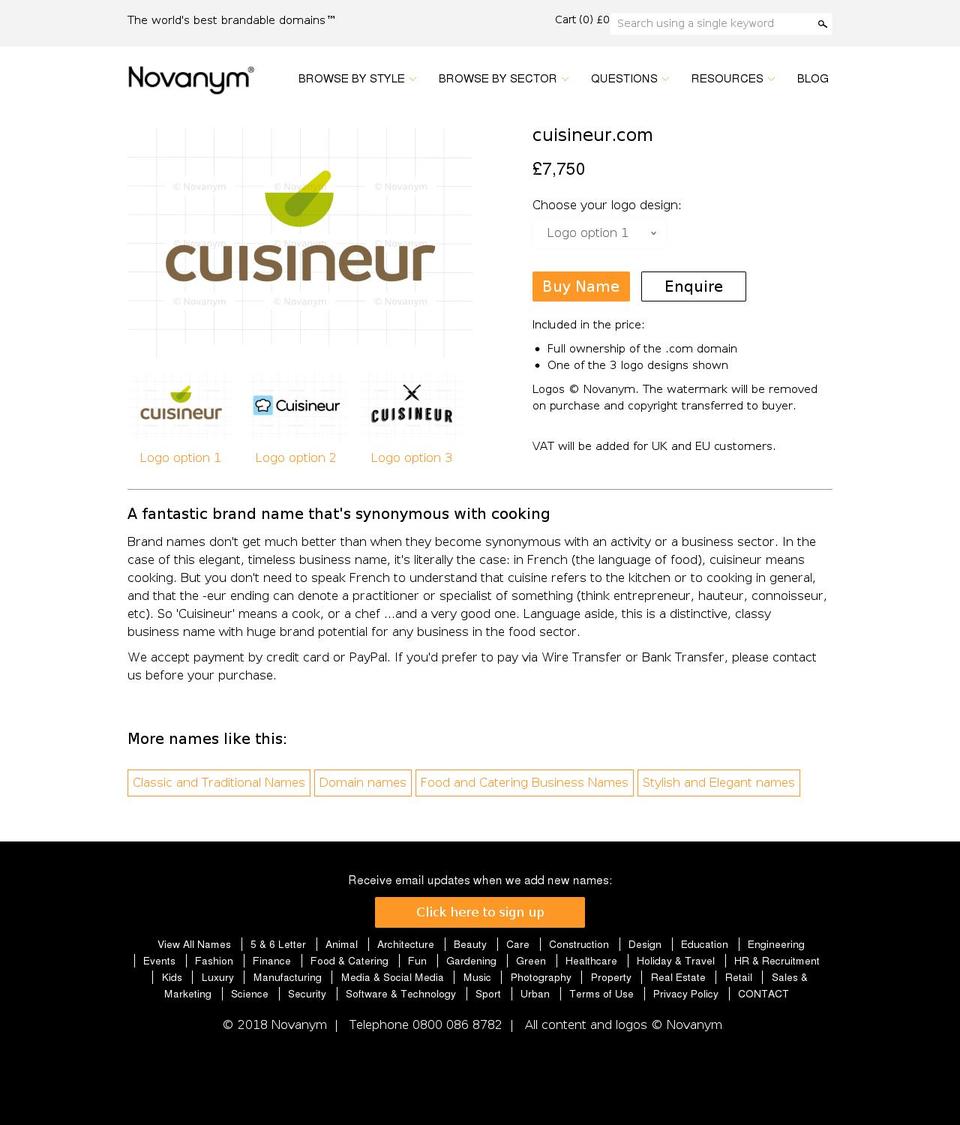 cuisineur.com shopify website screenshot