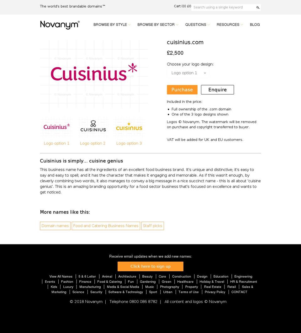 cuisinius.com — Shopify storefront screenshot