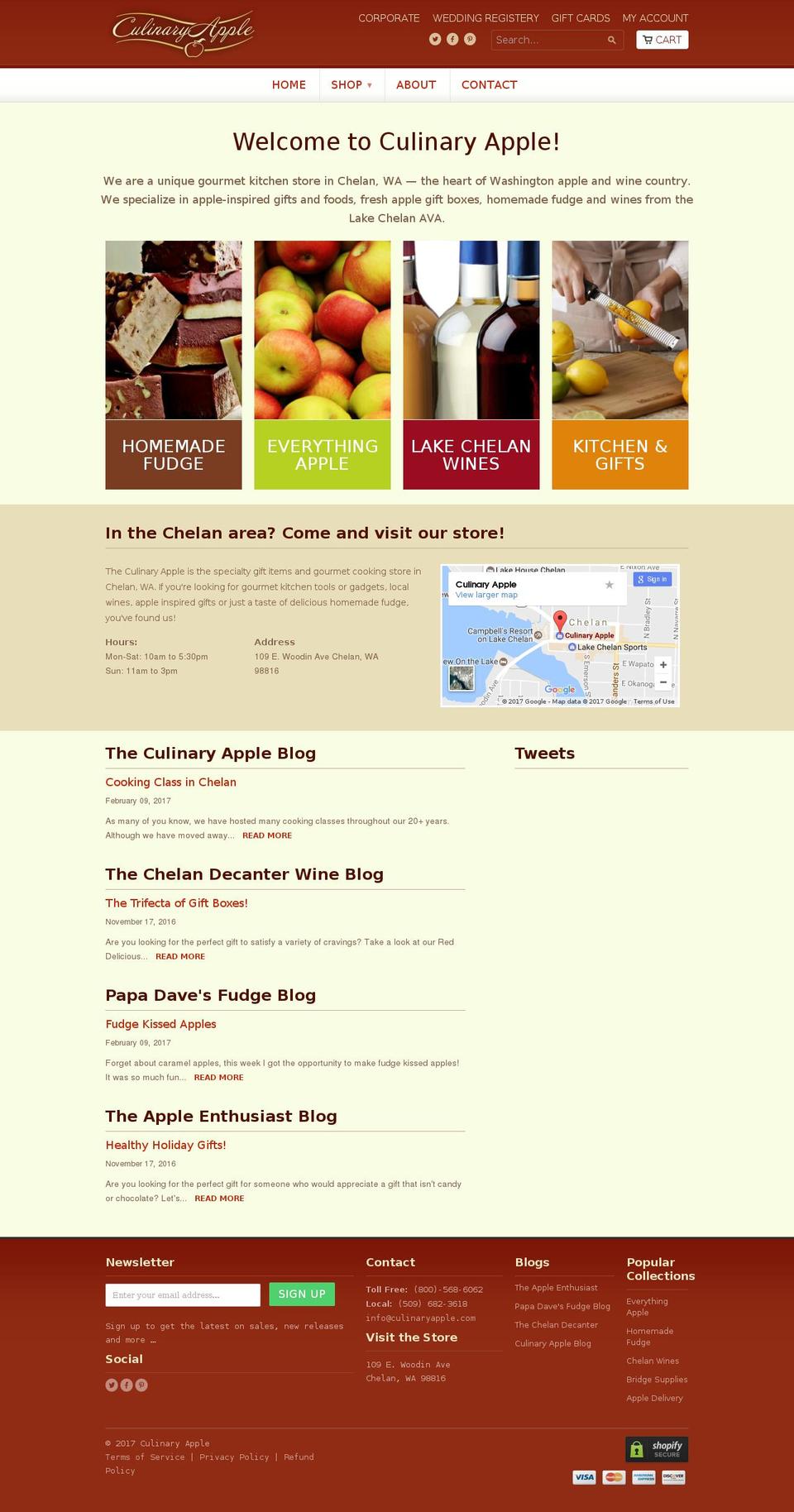 culinaryapple.com shopify website screenshot