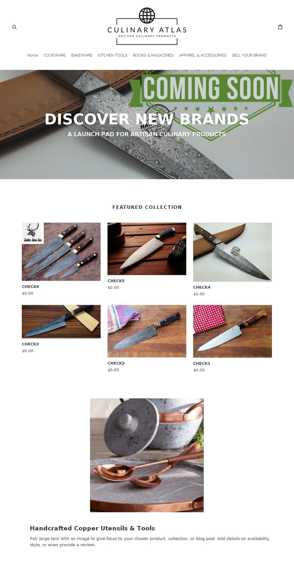 culinaryatlas.com — Shopify storefront screenshot