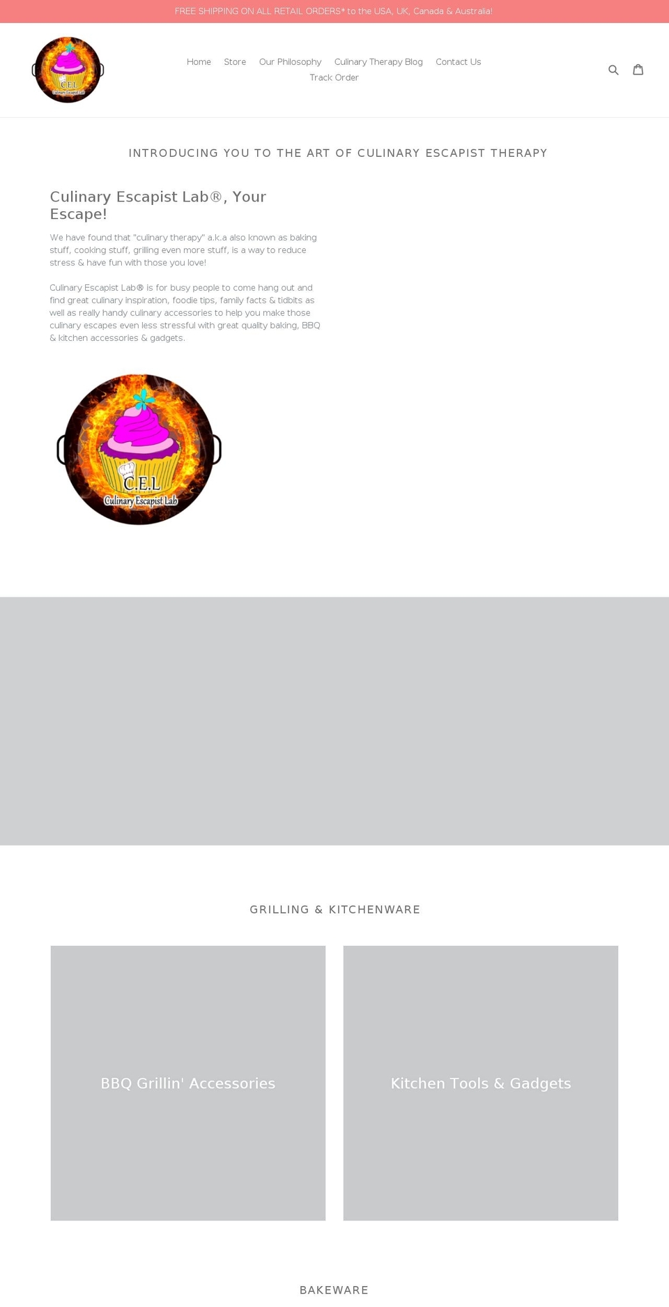 culinaryescapistlab.com shopify website screenshot
