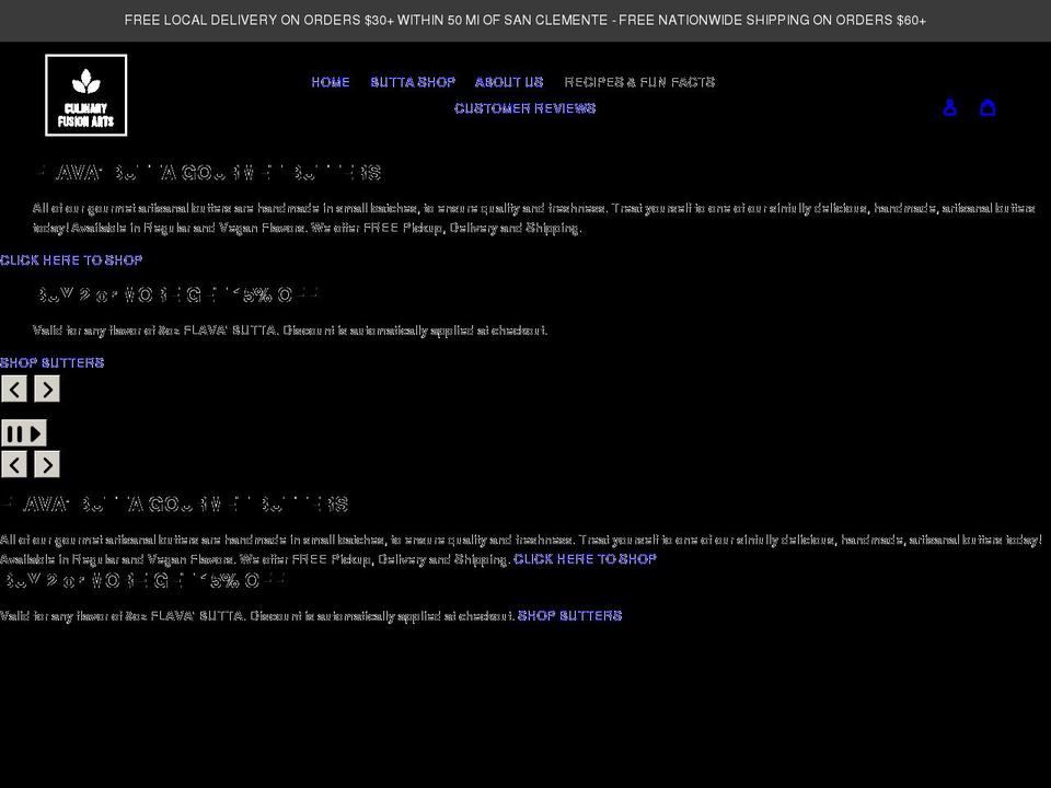 culinaryfusionarts.com shopify website screenshot