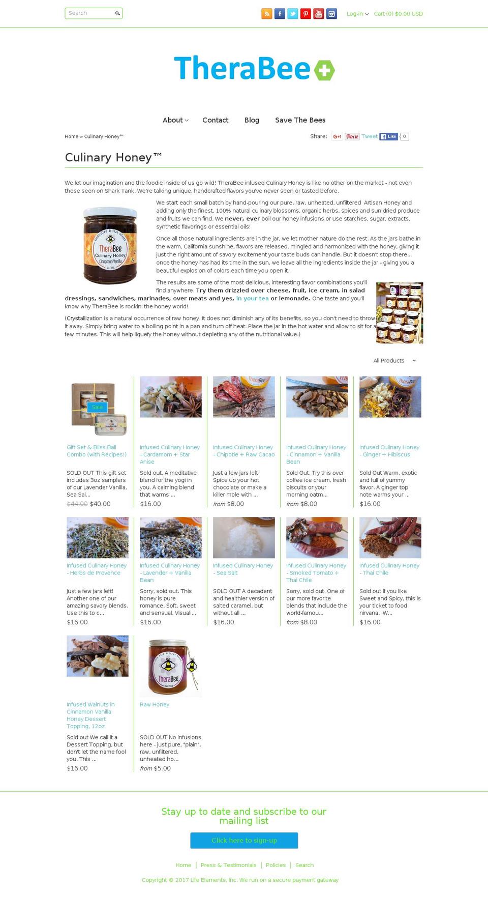 clean-theme Shopify theme site example culinaryhoney.com