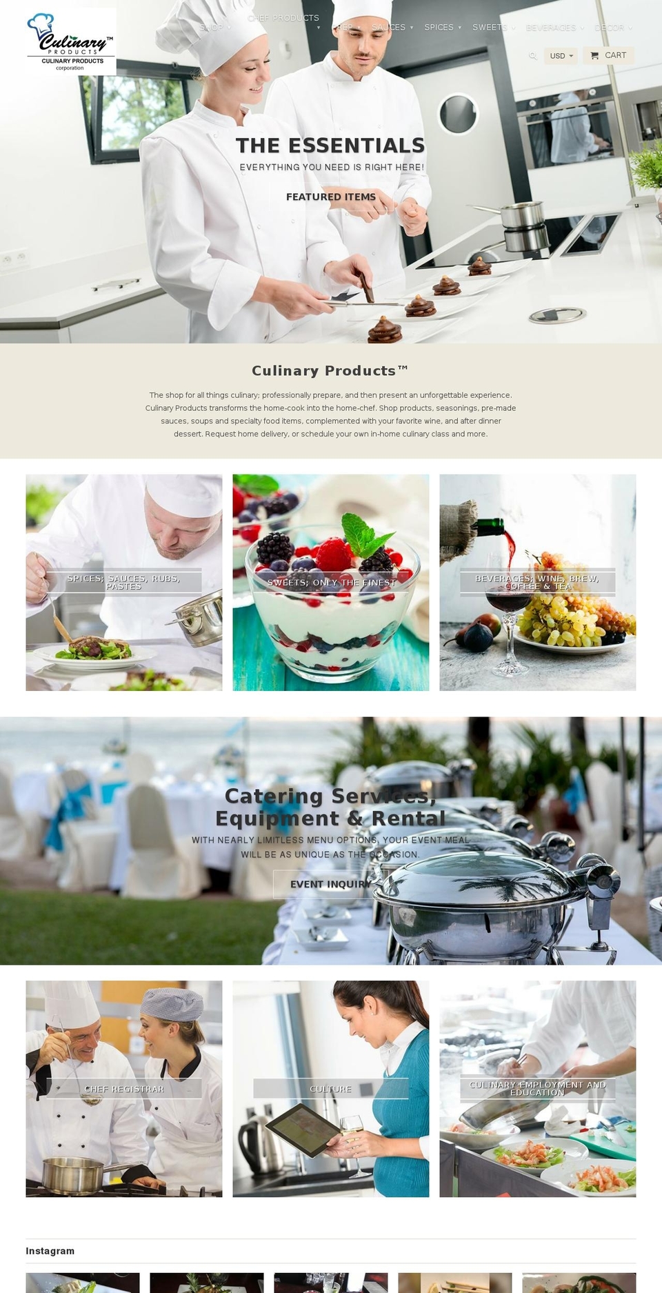 New changes Shopify theme site example culinaryproducts.com