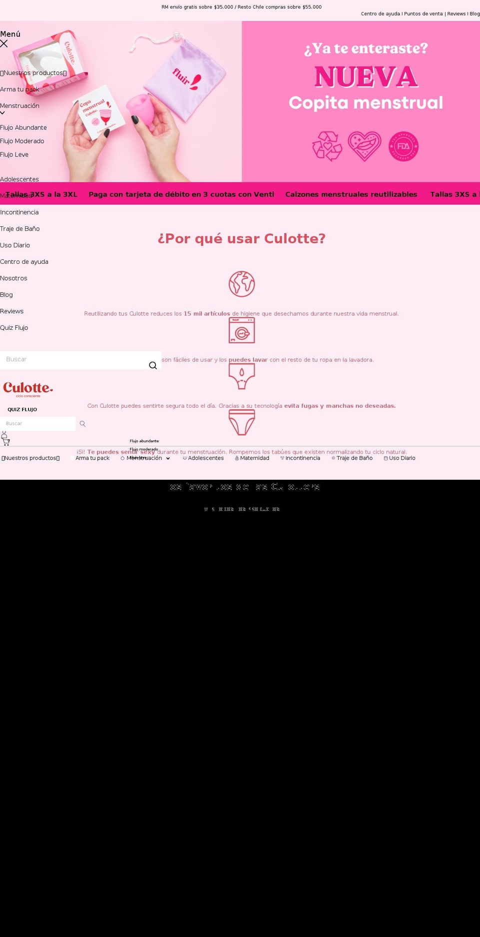 culotte.cl shopify website screenshot