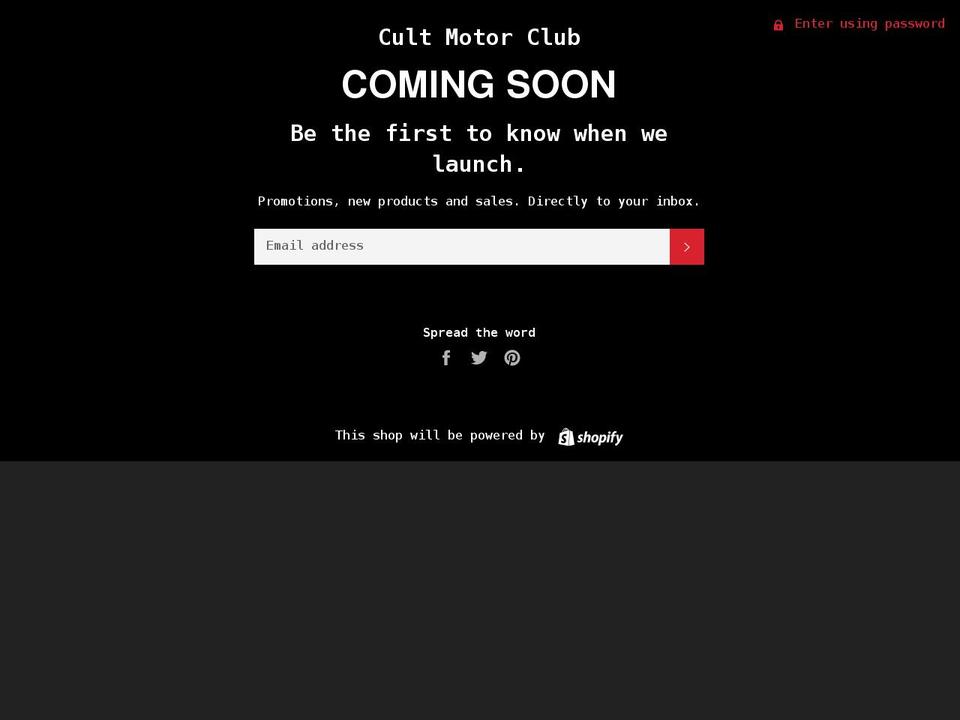 cult-motor-club.myshopify.com shopify website screenshot