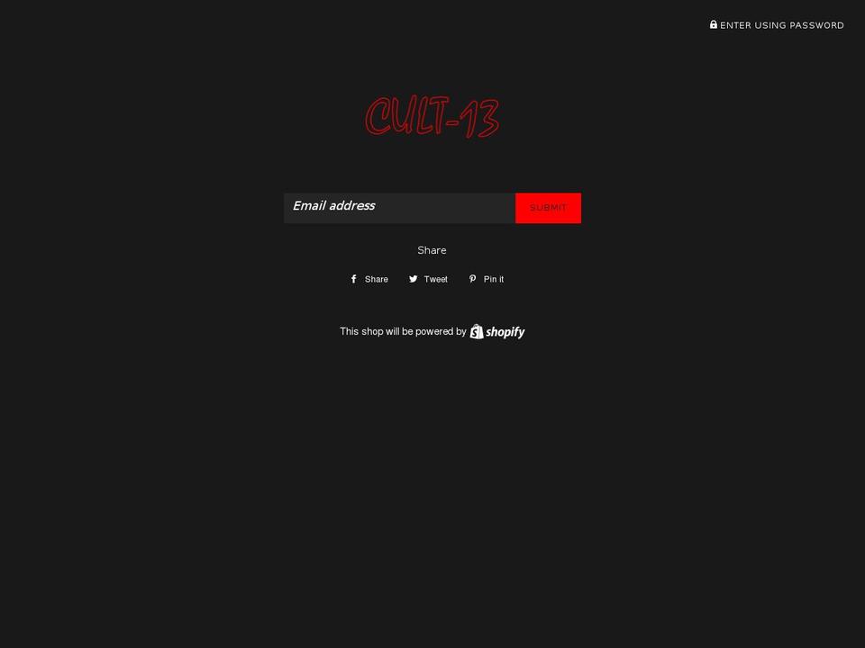cult13.com — Shopify storefront screenshot
