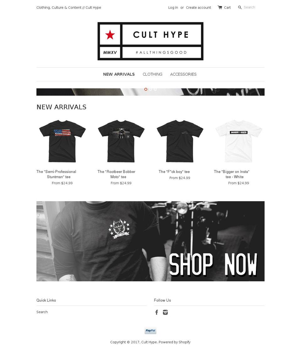 culthype.com shopify website screenshot