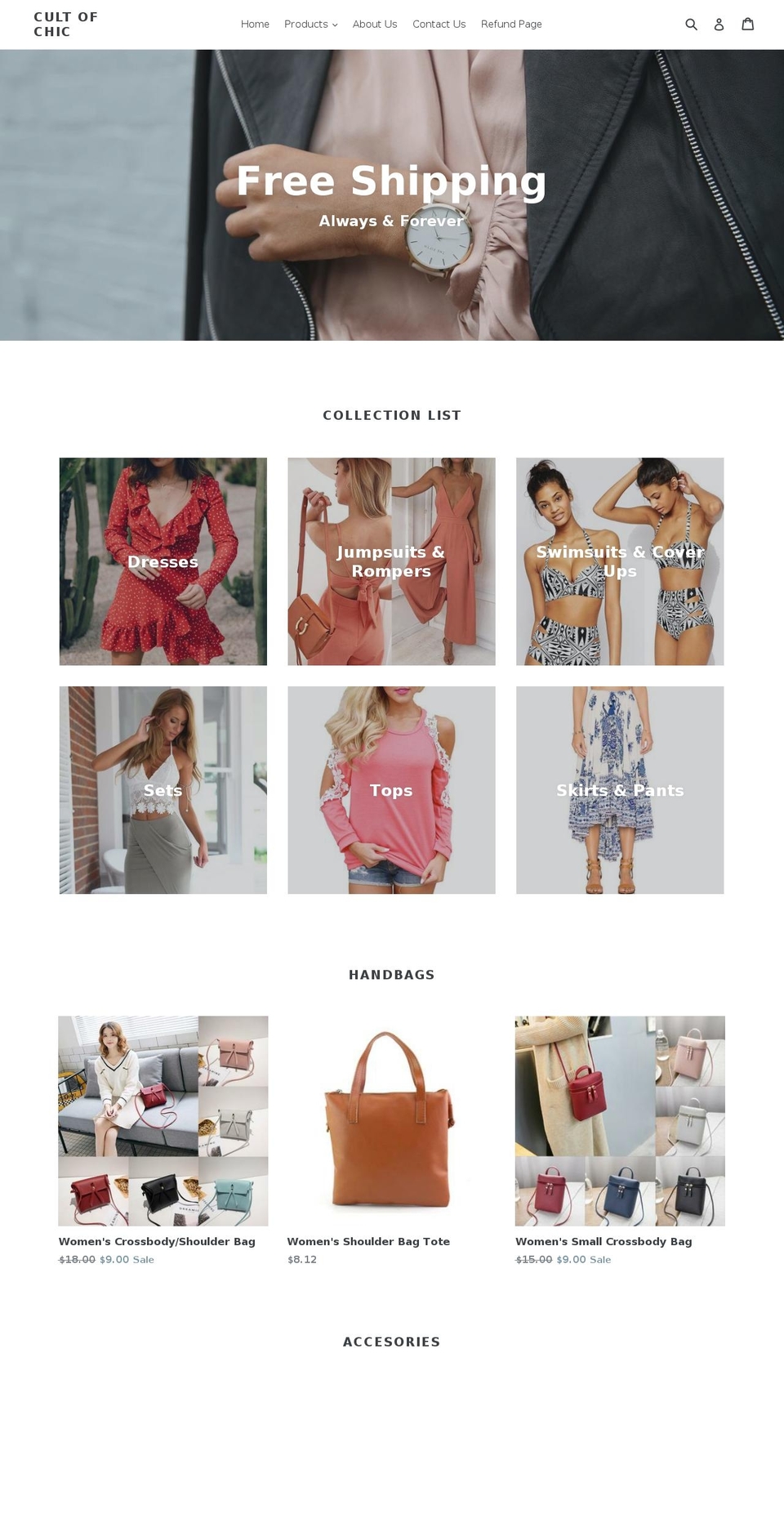 cultofchic.com — Shopify storefront screenshot