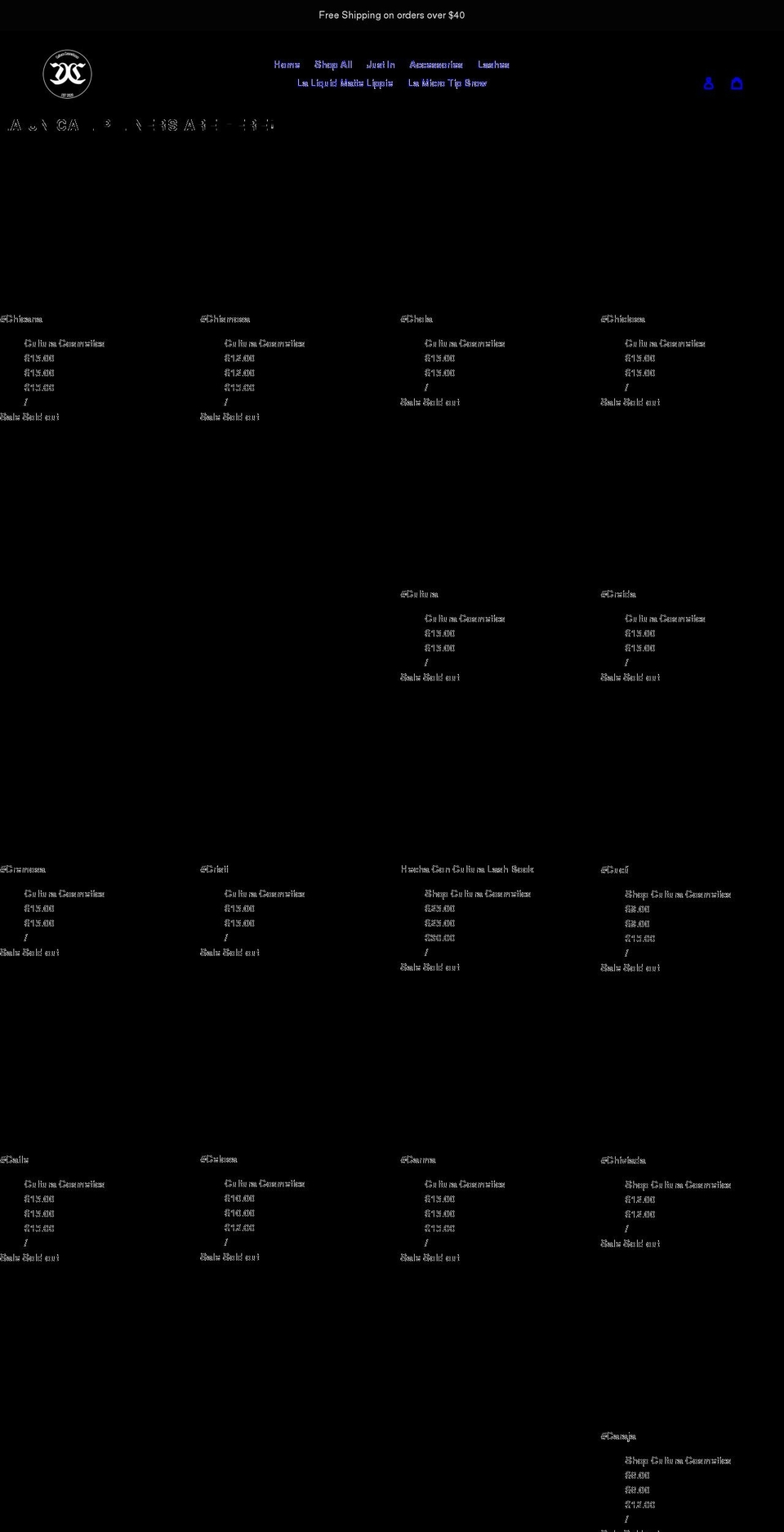 culturacosmetics.com shopify website screenshot