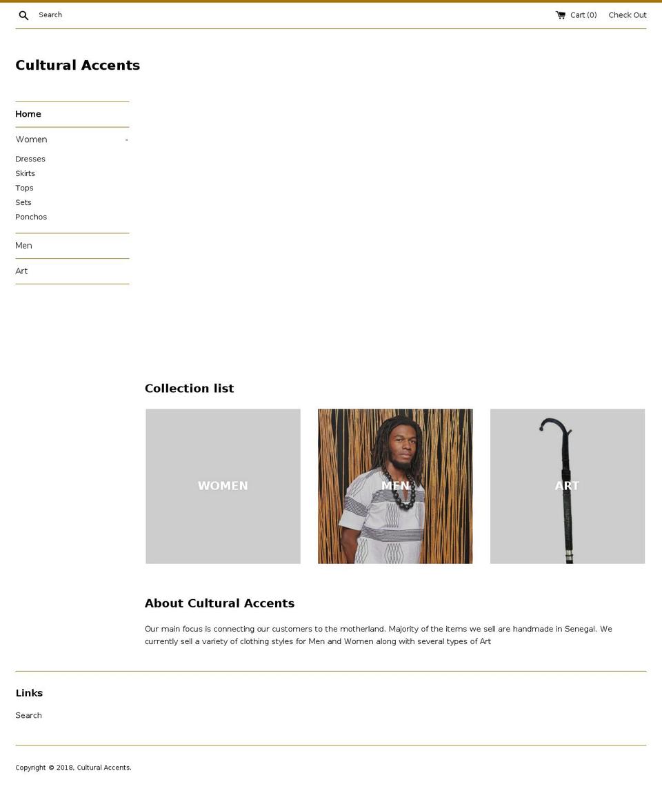 culturalaccents.biz shopify website screenshot