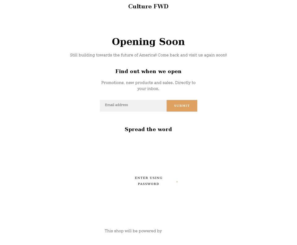 culture-fwd.myshopify.com shopify website screenshot
