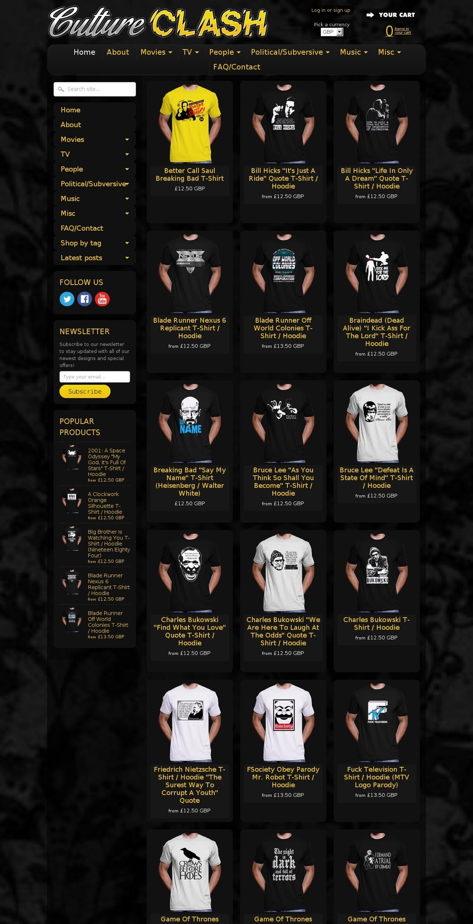 cultureclashblog.com shopify website screenshot