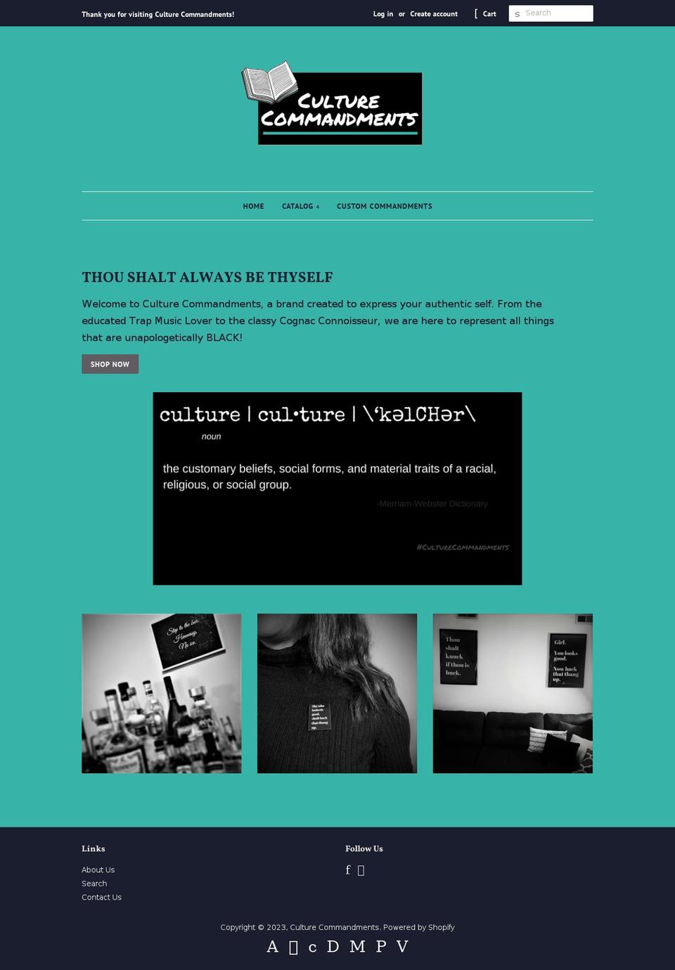 culturecommandments.com — Shopify storefront screenshot
