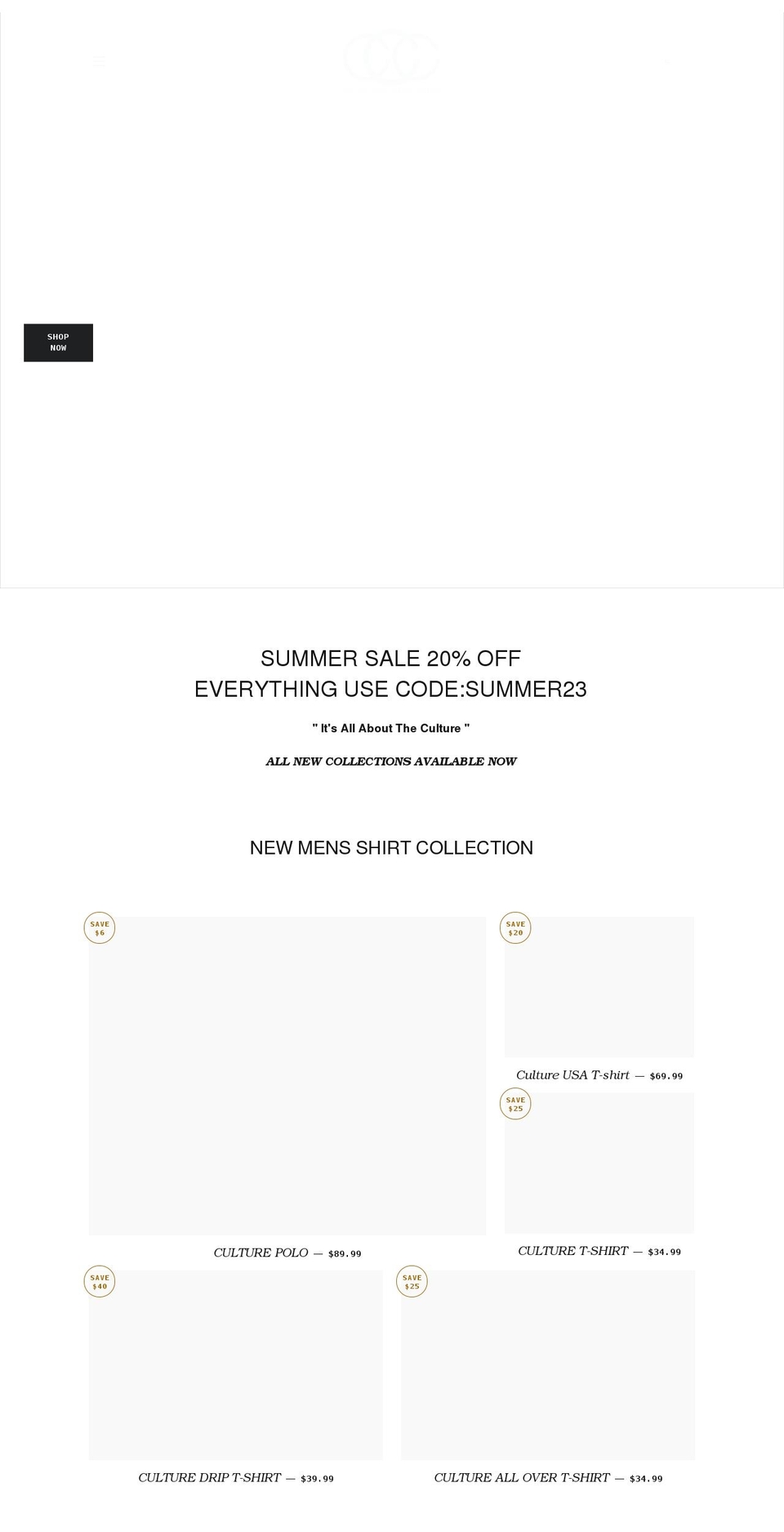 culturecouturecollections.com shopify website screenshot