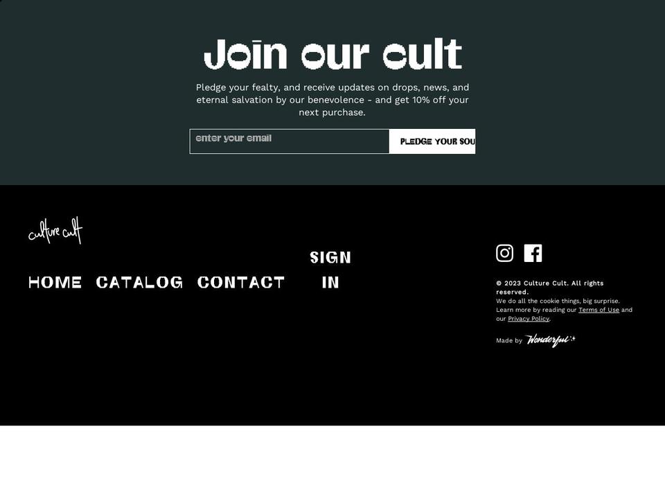 culturecult.co shopify website screenshot