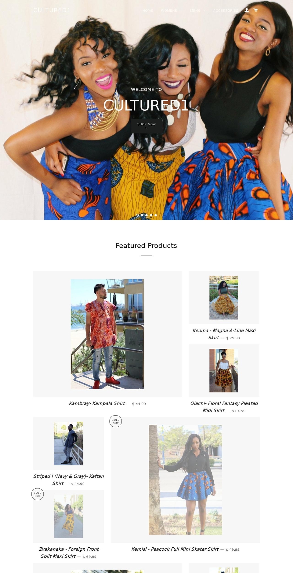 cultured1.com — Shopify storefront screenshot