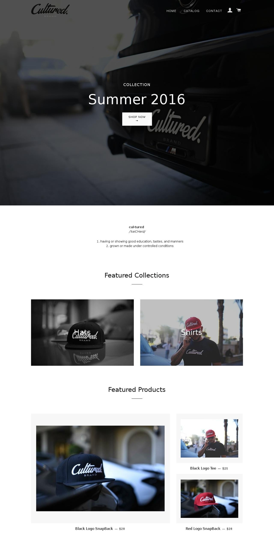 culturedbrand.com shopify website screenshot