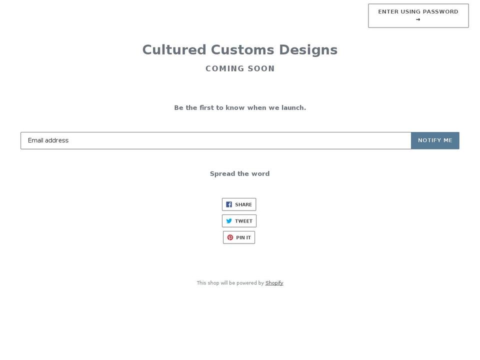 culturedcustoms.com — Shopify storefront screenshot