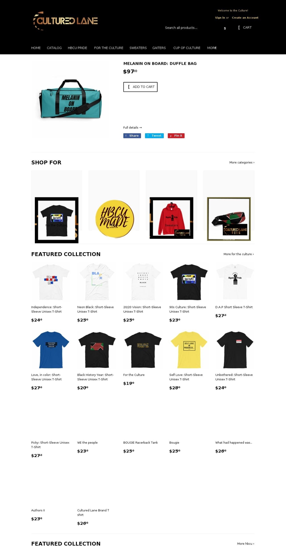 culturedlane.com — Shopify storefront screenshot