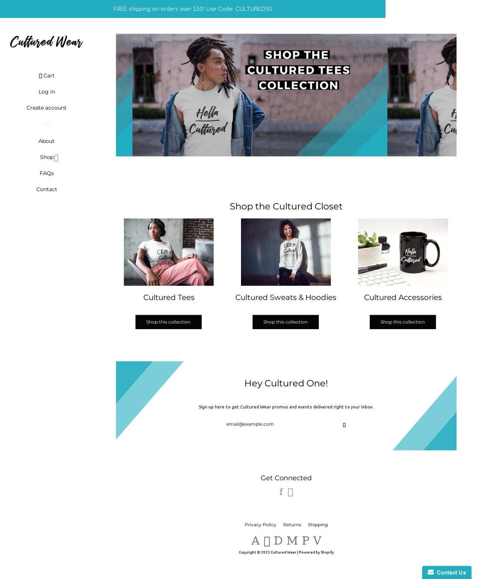culturedwear.com shopify website screenshot