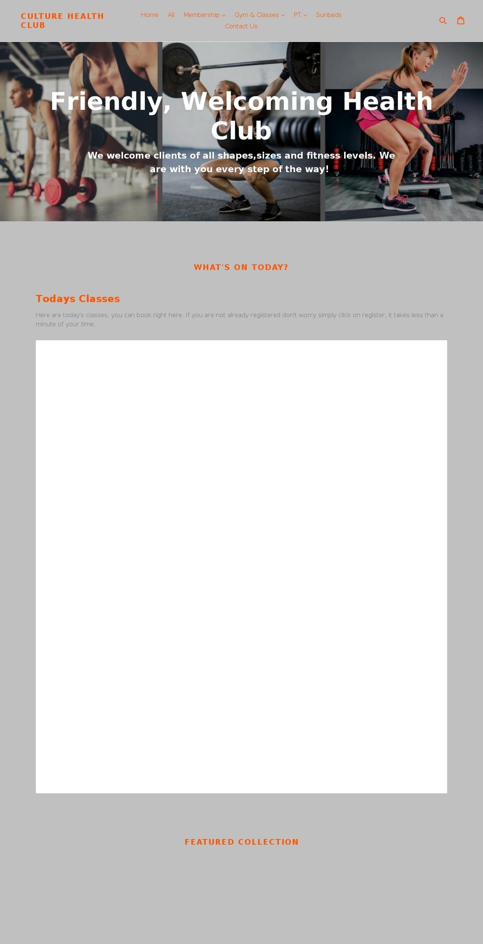 culturehealthandfitness.com — Shopify storefront screenshot