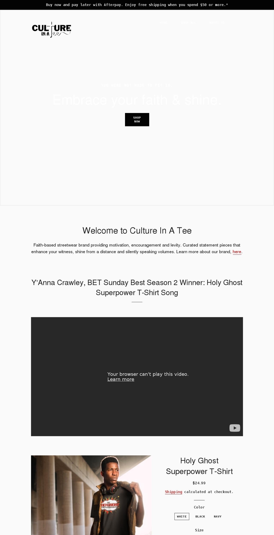cultureinatee.com shopify website screenshot
