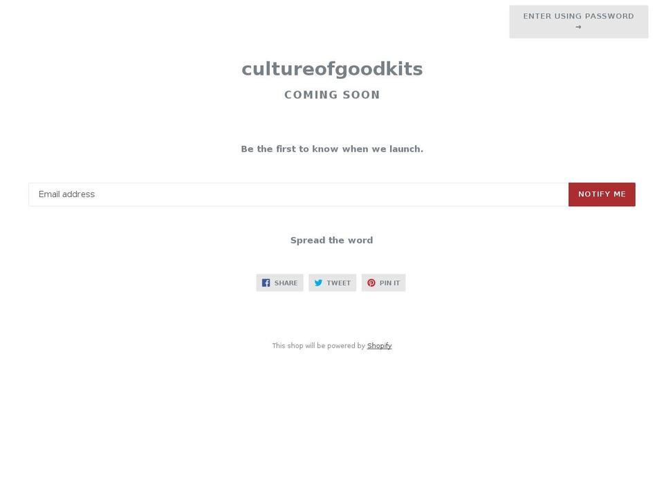 cultureofgoodkits.com — Shopify storefront screenshot
