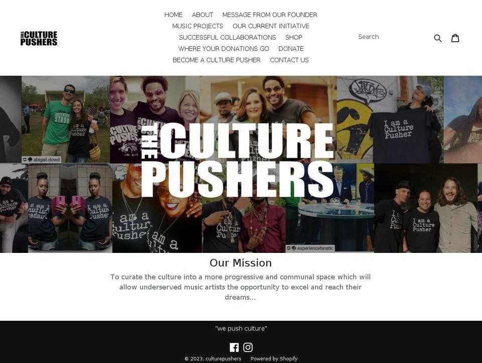culturepushers.org shopify website screenshot