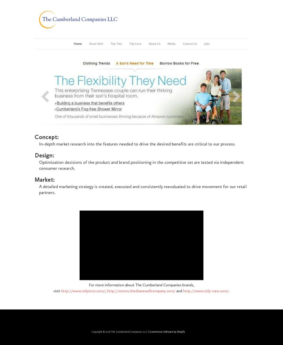 cumberlandcompanies.com shopify website screenshot