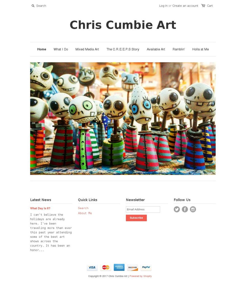 cumbiescreeps.com shopify website screenshot