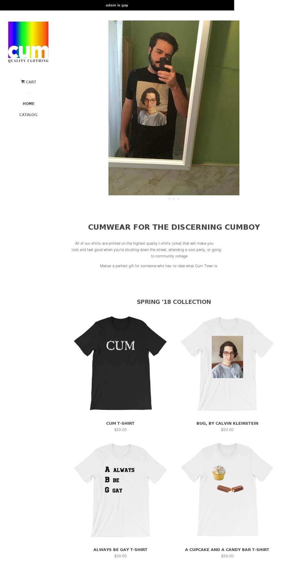 cumwear.com shopify website screenshot
