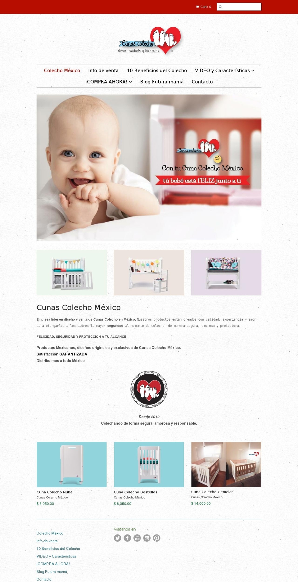 cunascolechomexico.com — Shopify storefront screenshot