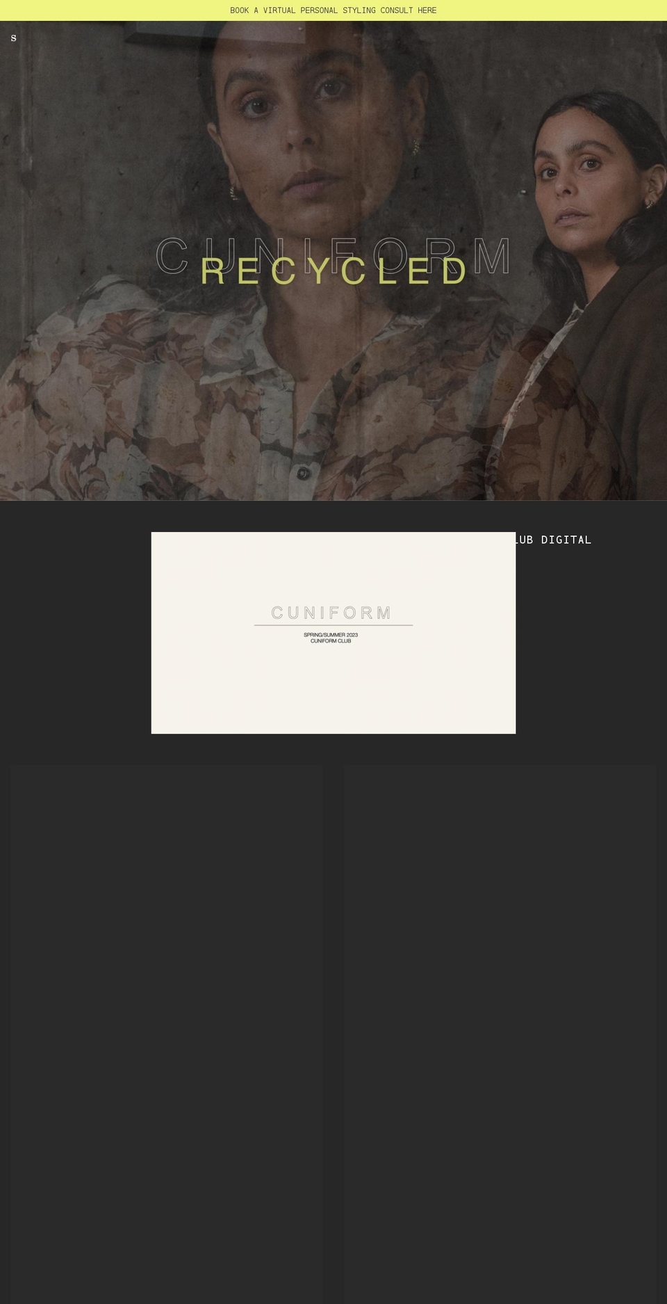 cuniformrecycled.com shopify website screenshot