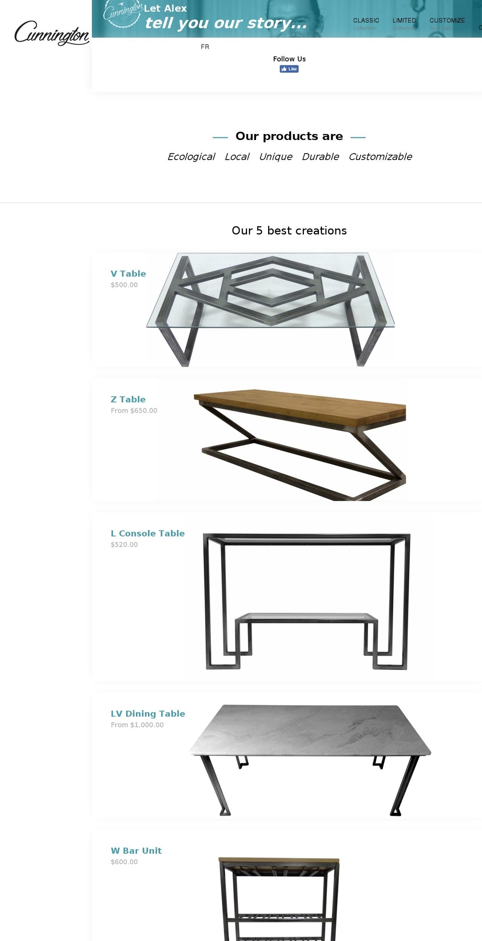 cunnington.ca shopify website screenshot