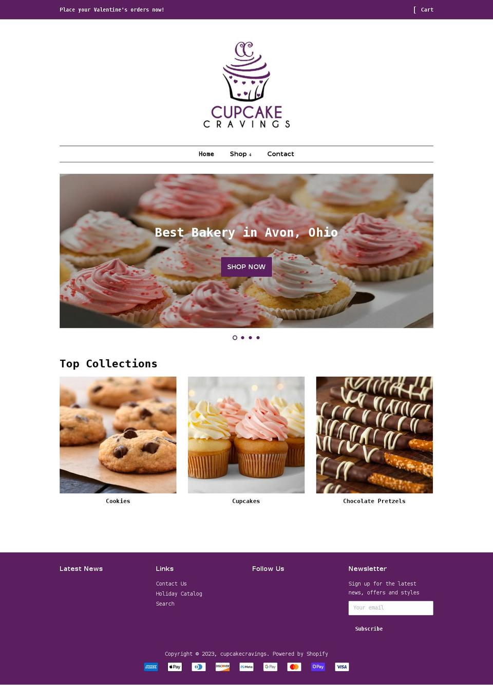cupcake-cravings.com shopify website screenshot