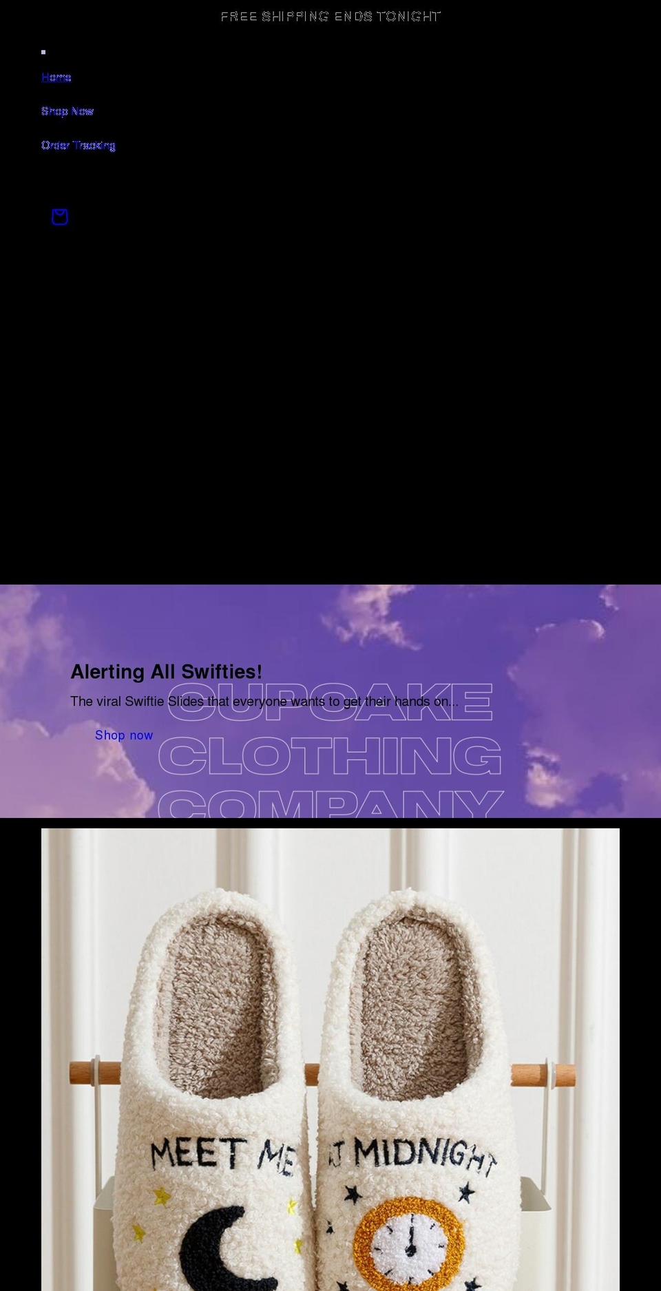 cupcakeclothingcompany.com shopify website screenshot