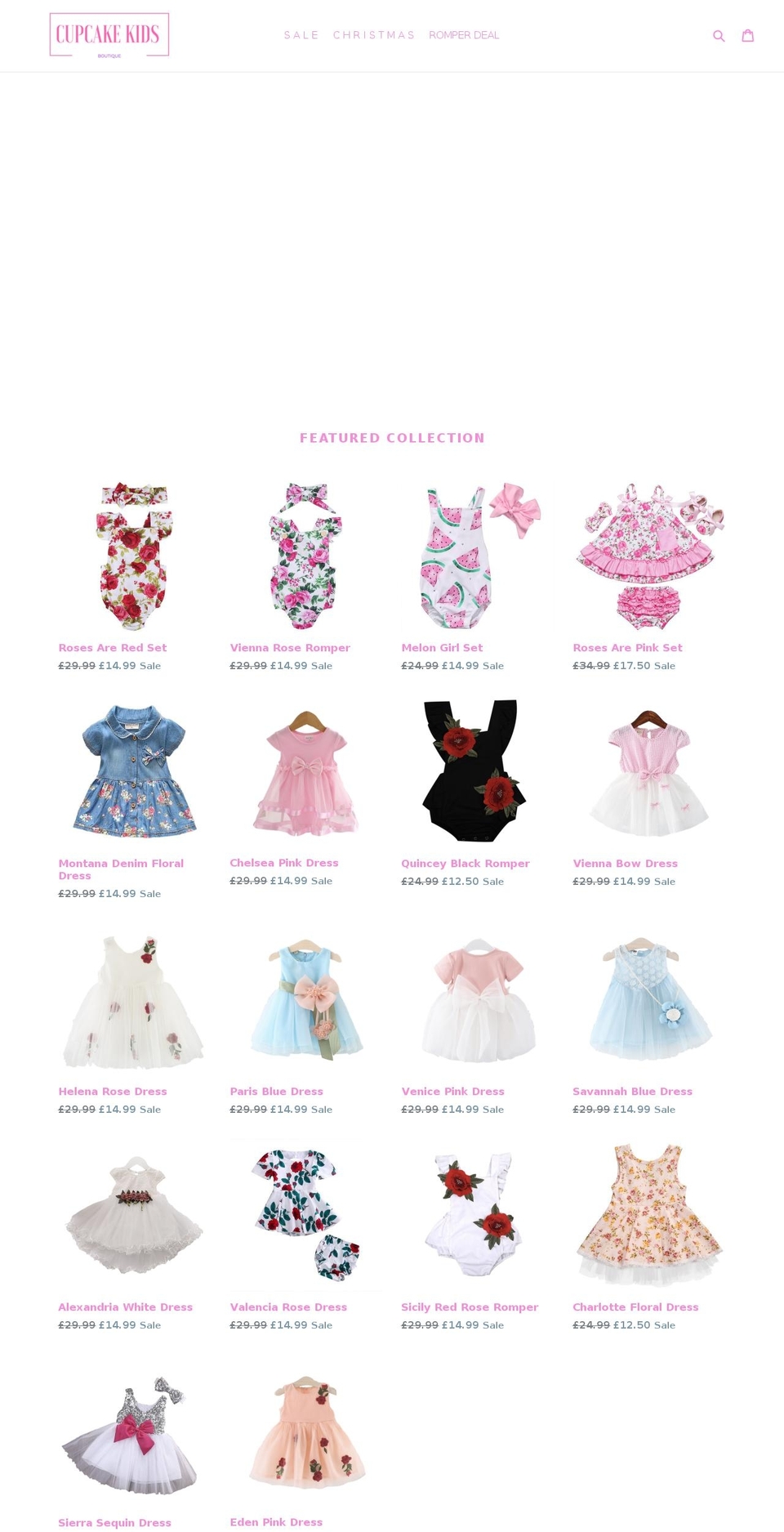 cupcakekids.boutique shopify website screenshot