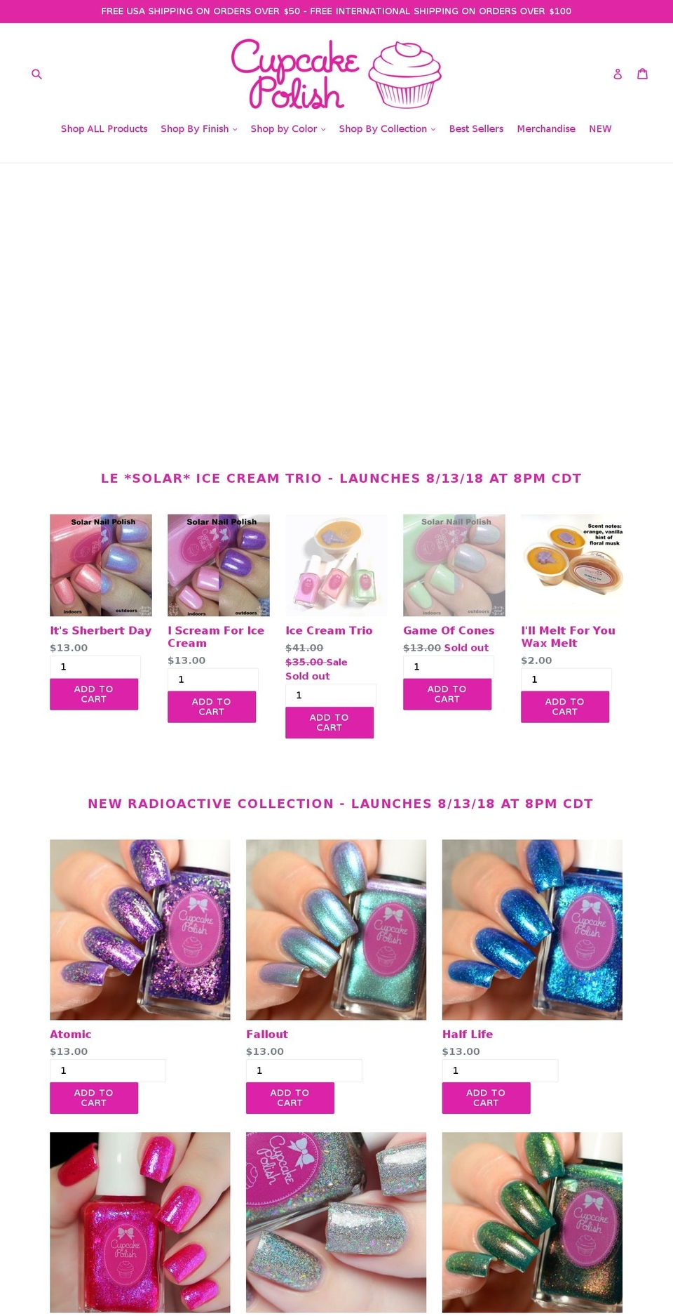 cupcakepolish.com — Shopify storefront screenshot