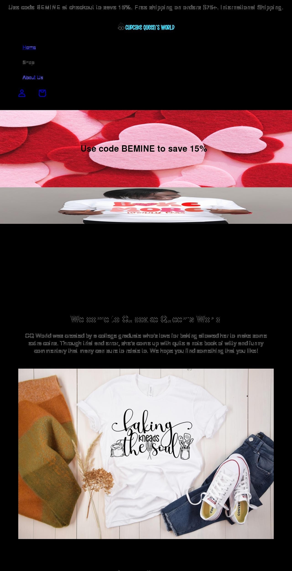 cupcakequeensworld.com shopify website screenshot