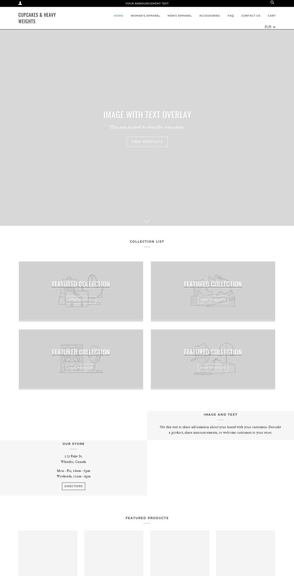 cupcakesandheavyweights.com — Shopify storefront screenshot
