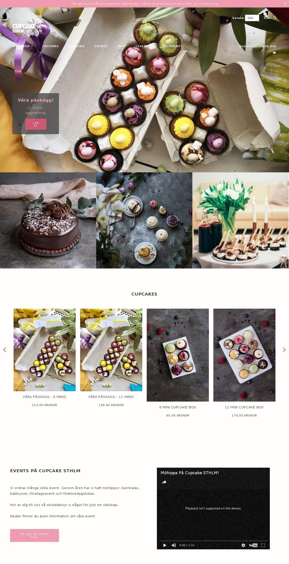 cupcakesthlm.se shopify website screenshot