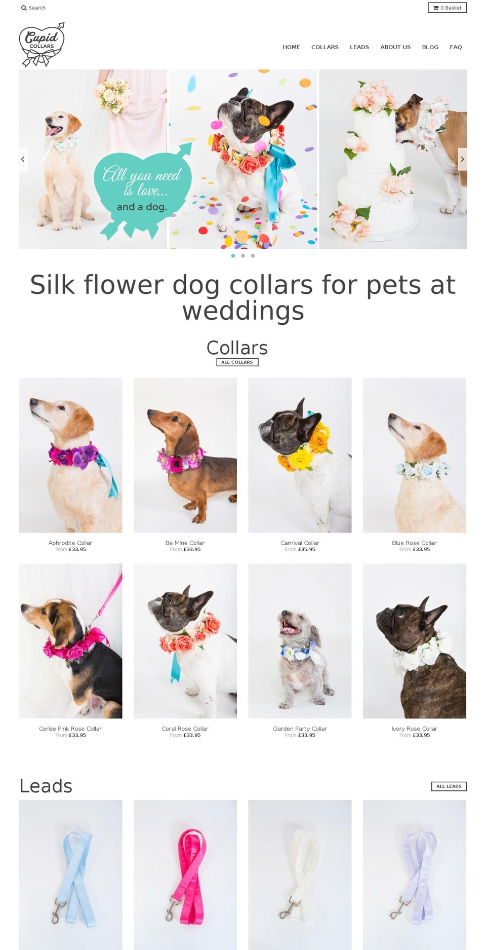cupidcollars.com shopify website screenshot