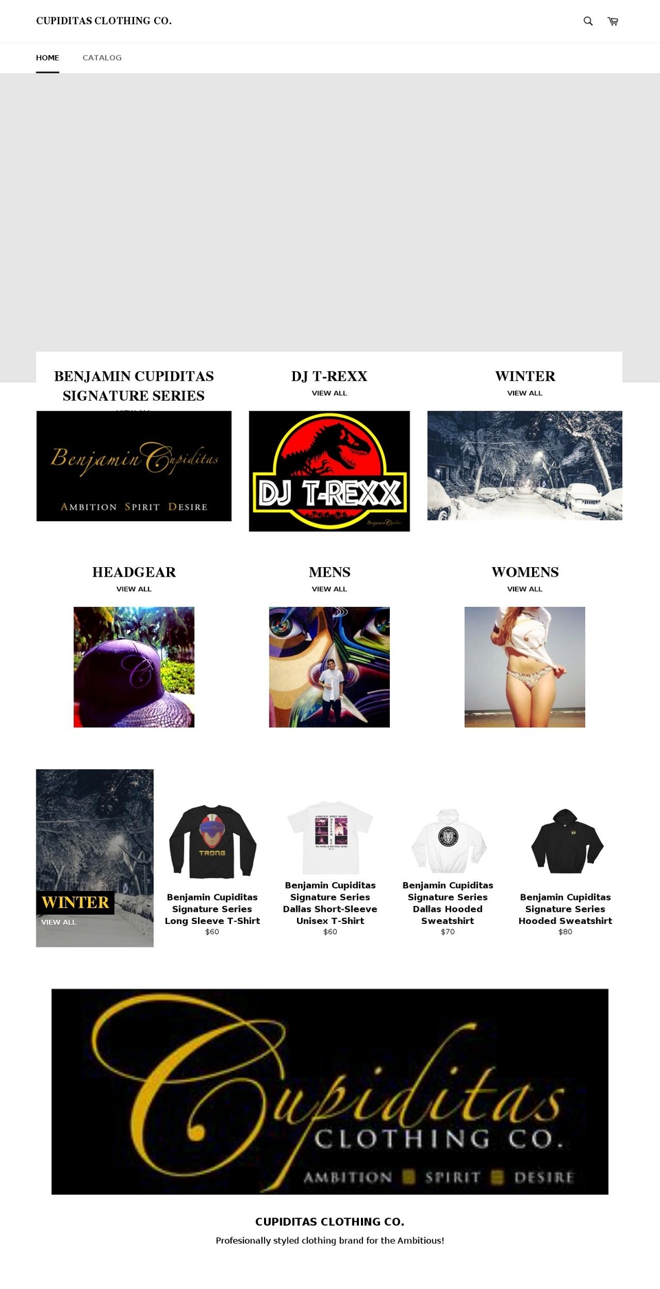 cupiditasclothing.com shopify website screenshot