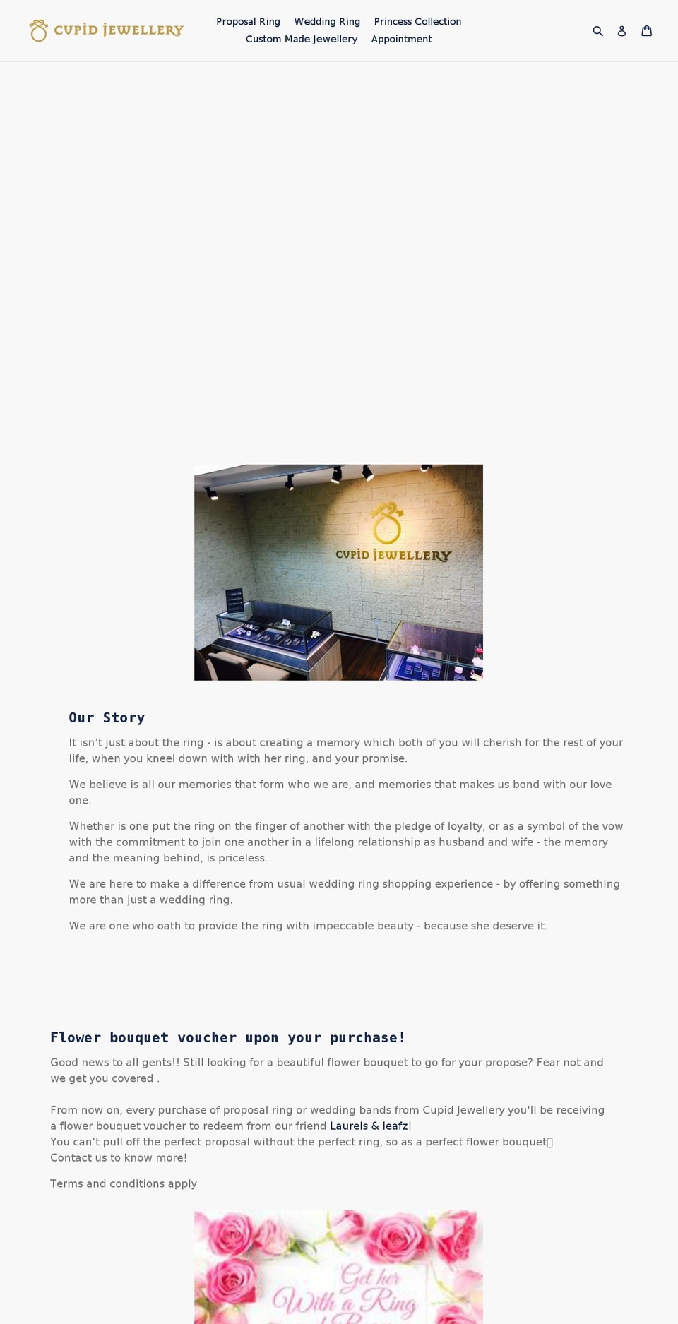 cupidjewellery.com shopify website screenshot