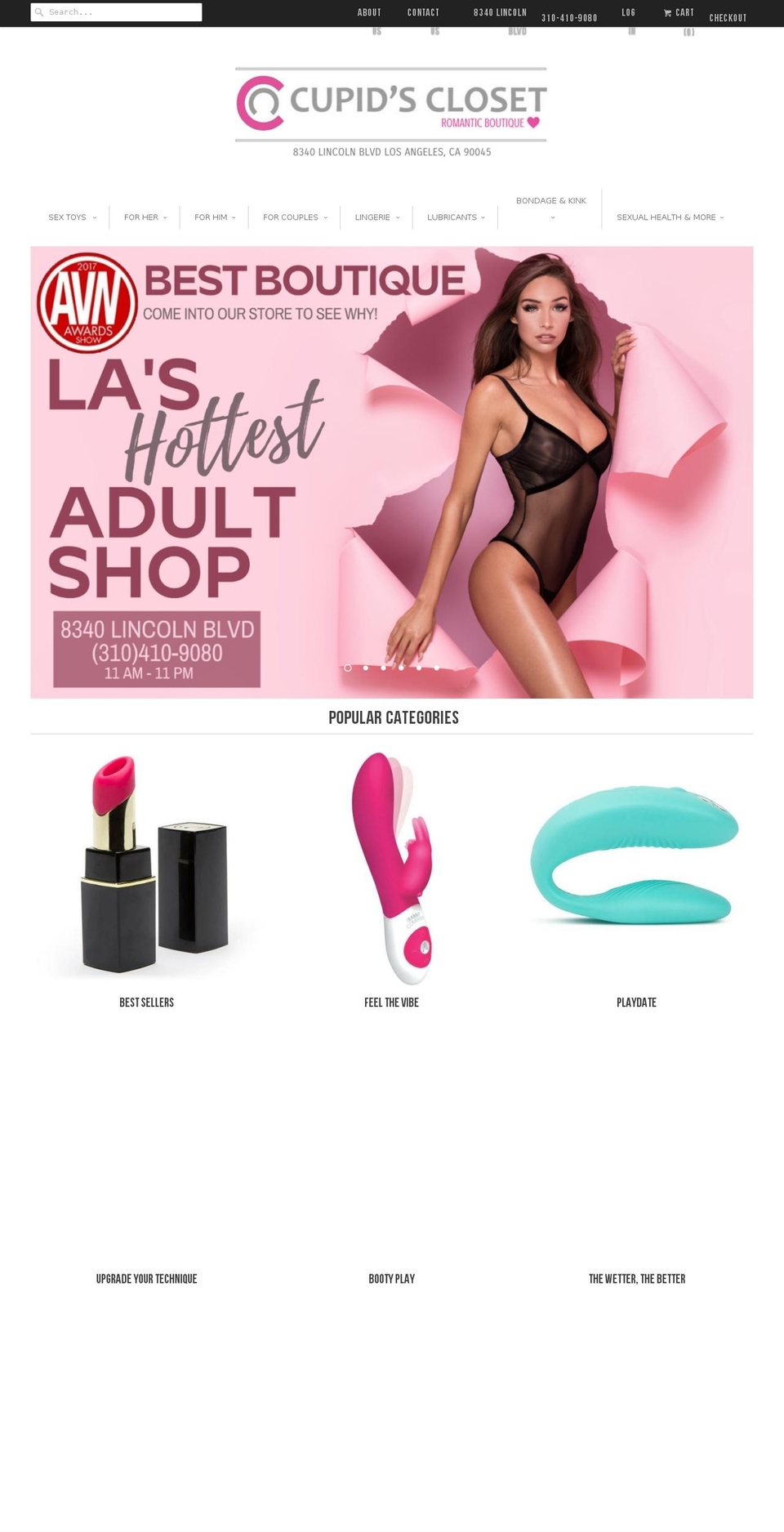 CUPIDS CLOSET Shopify theme site example cupidscloset-la.com