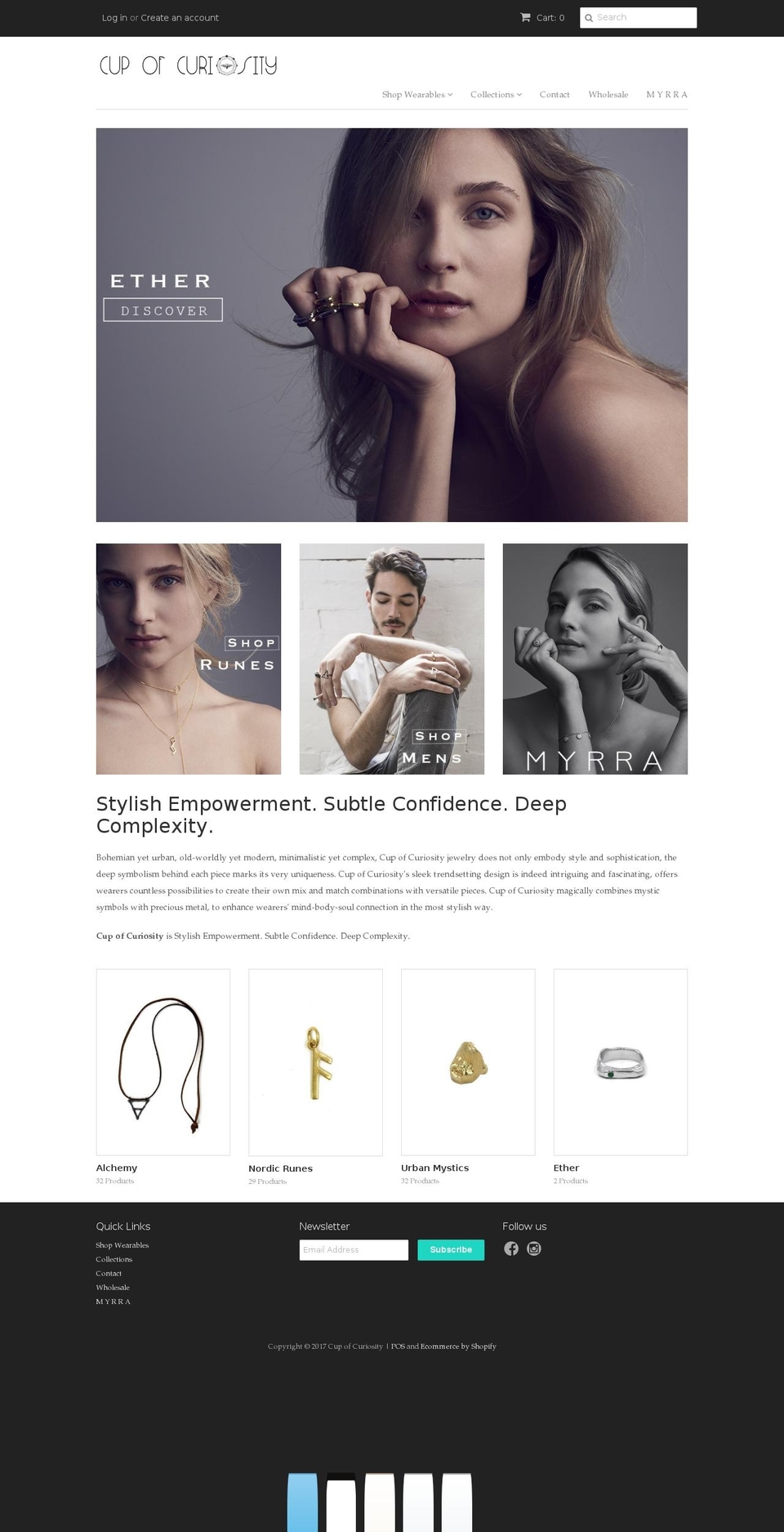 cupofcuriosity.com shopify website screenshot