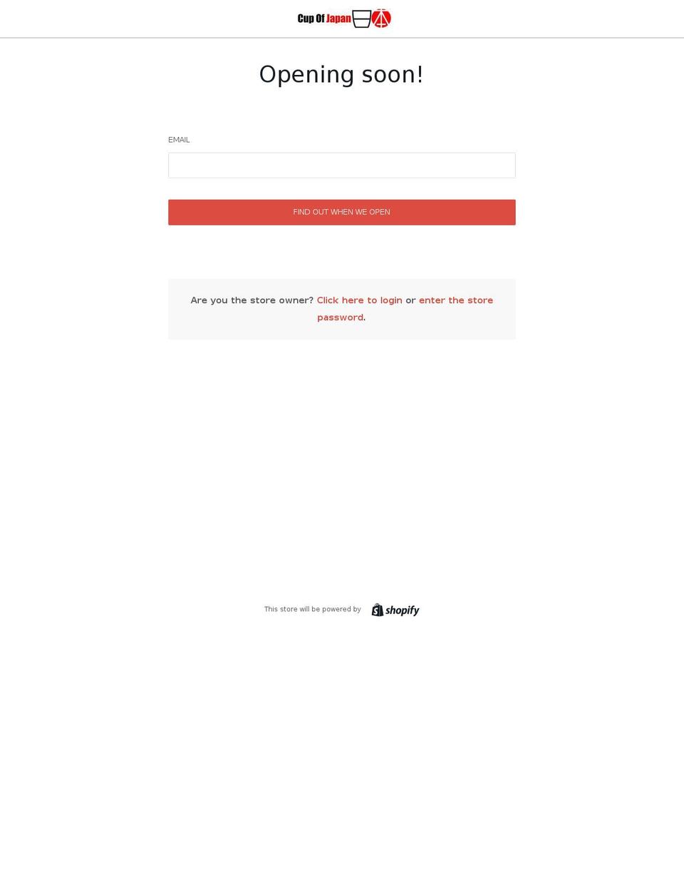 cupofjapan.com — Shopify storefront screenshot