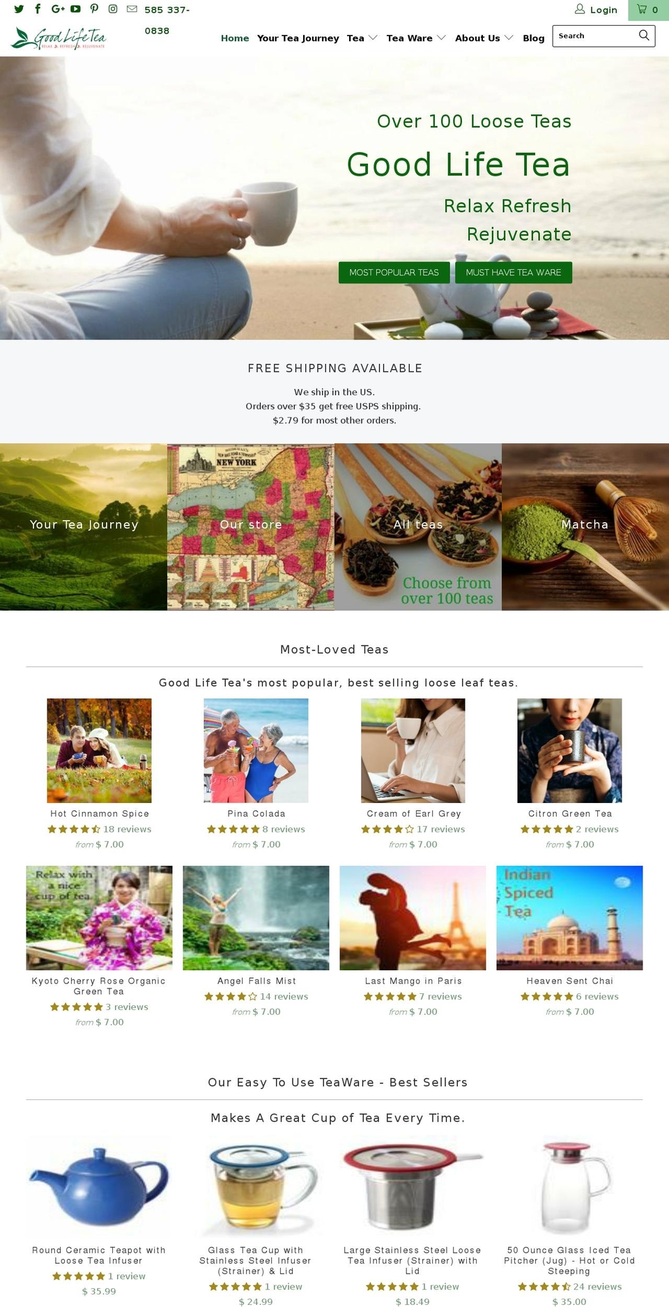 cupoflifetea.com shopify website screenshot