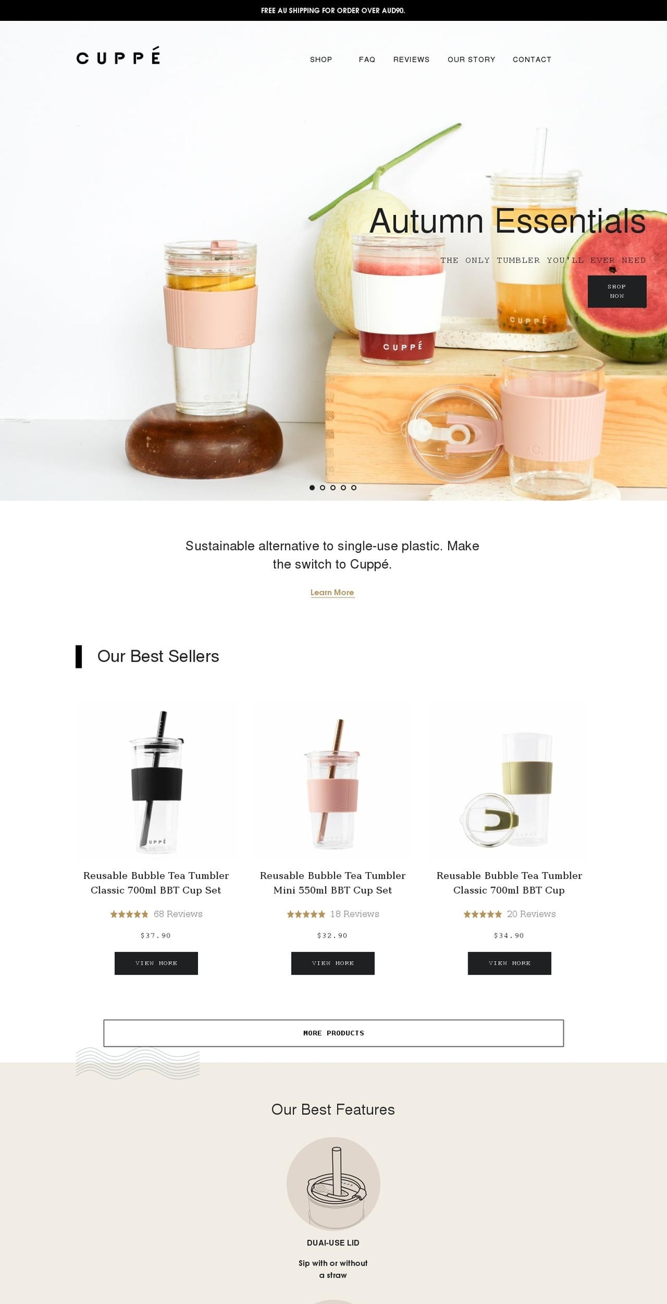 cuppe.com.au shopify website screenshot